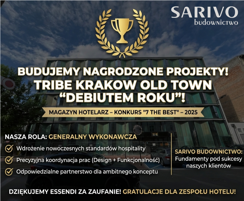 Budujemy Nagrodzone Projekty! TRIBE Krakow Old Town „Debiutem Roku”!